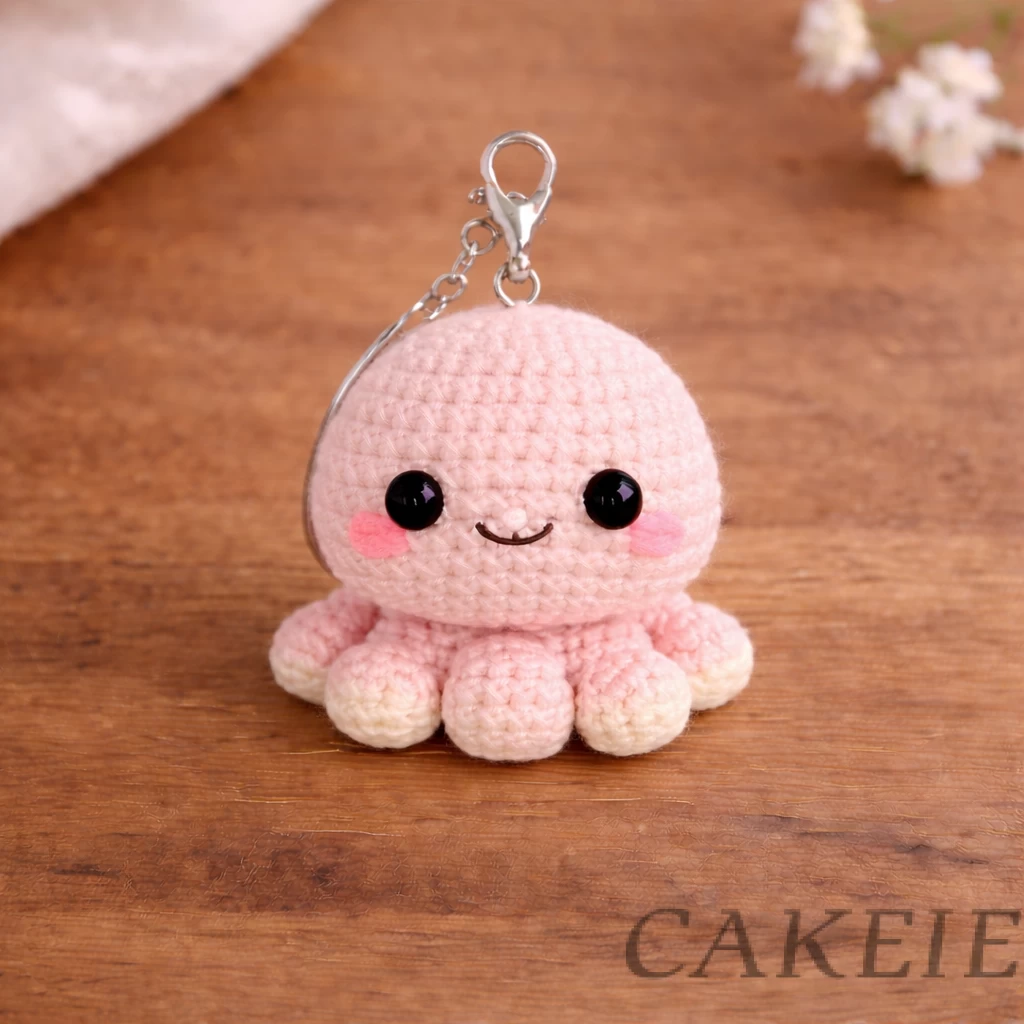 Crochet Mini Octopus Keychain